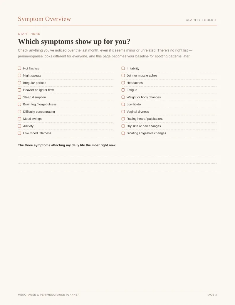 Page 3 of the Menopause Complete Toolkit