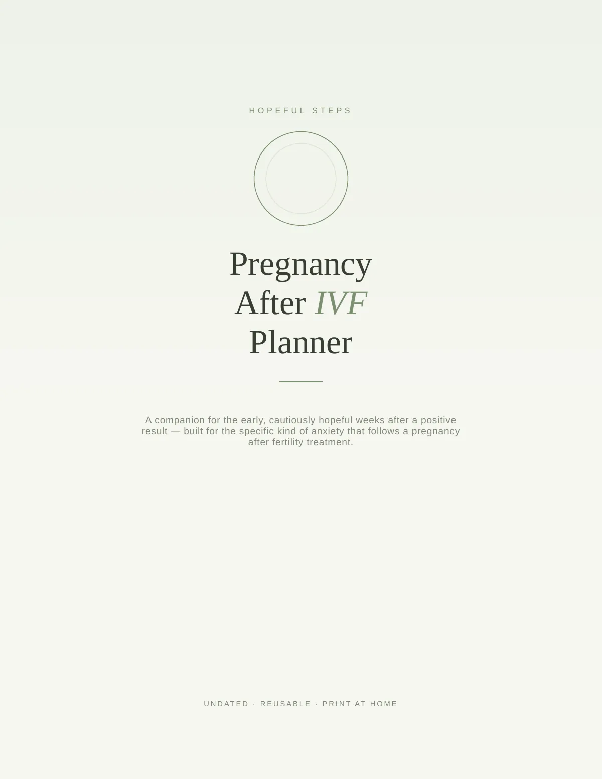 Cover of the Pregnancy After IVF Planner printable