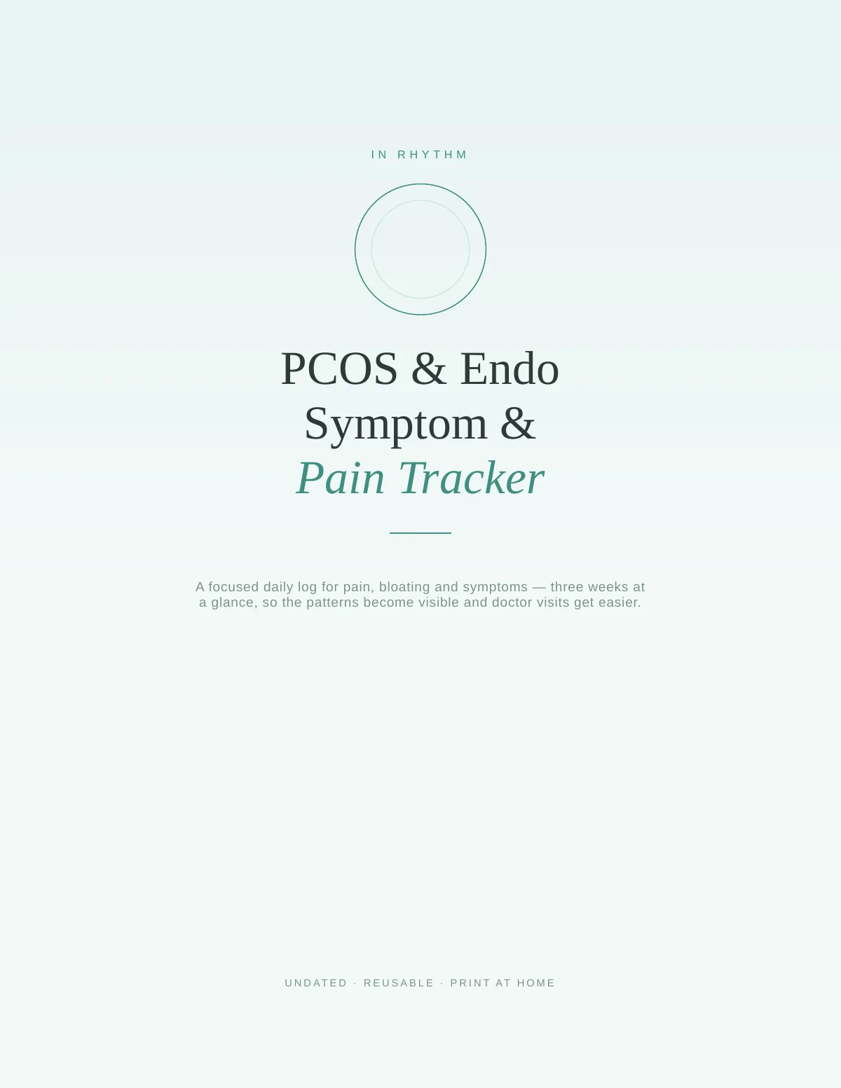 Cover of the PCOS & Endometriosis Symptom Tracker printable