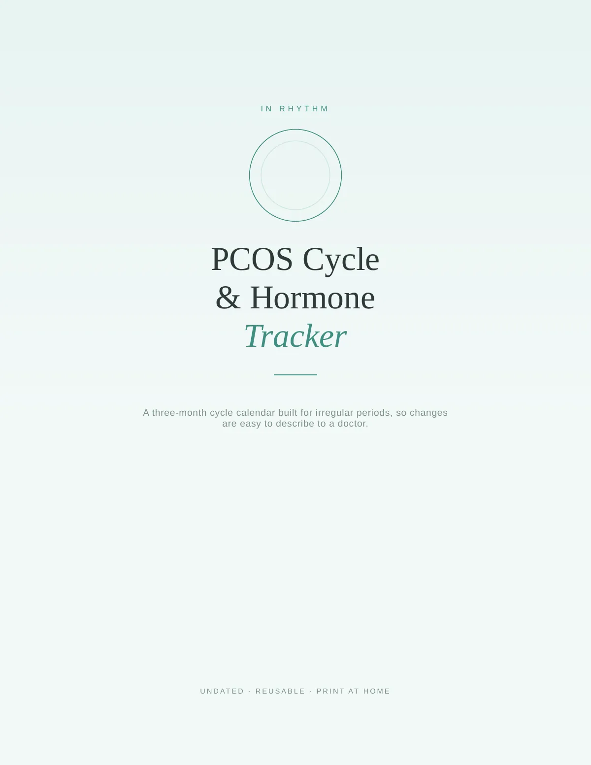 Cover of the PCOS Cycle Tracker printable