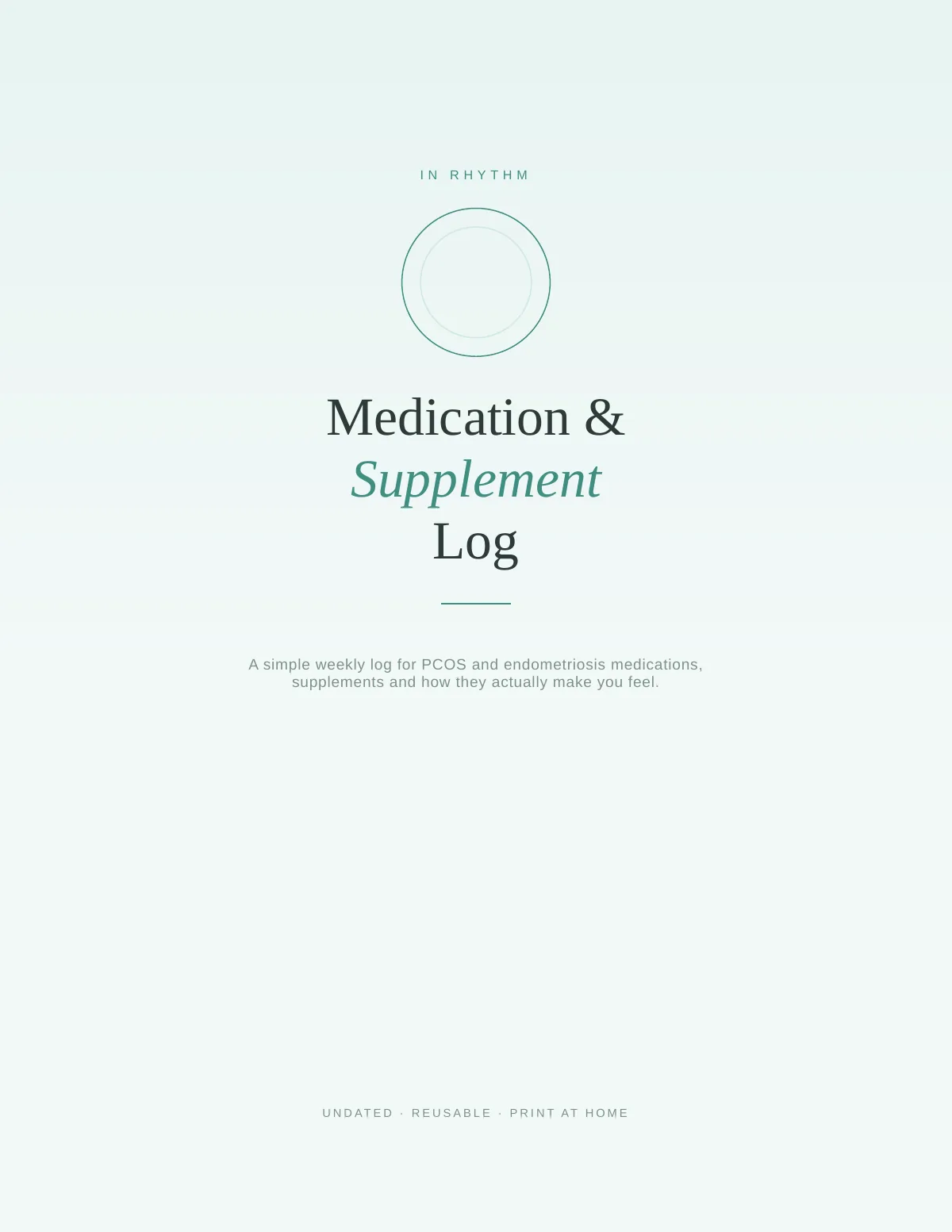 Cover of the PCOS & Endometriosis Medication Tracker printable
