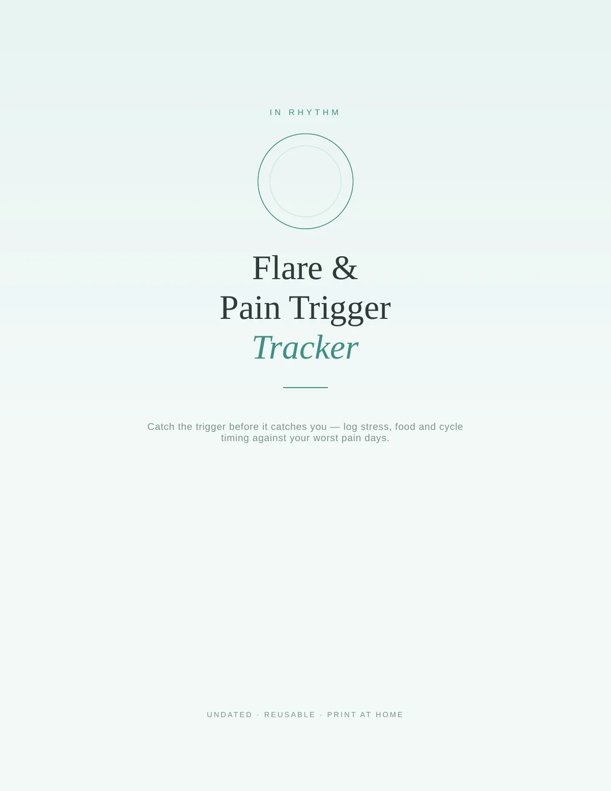 Cover of the Endometriosis Flare Tracker printable