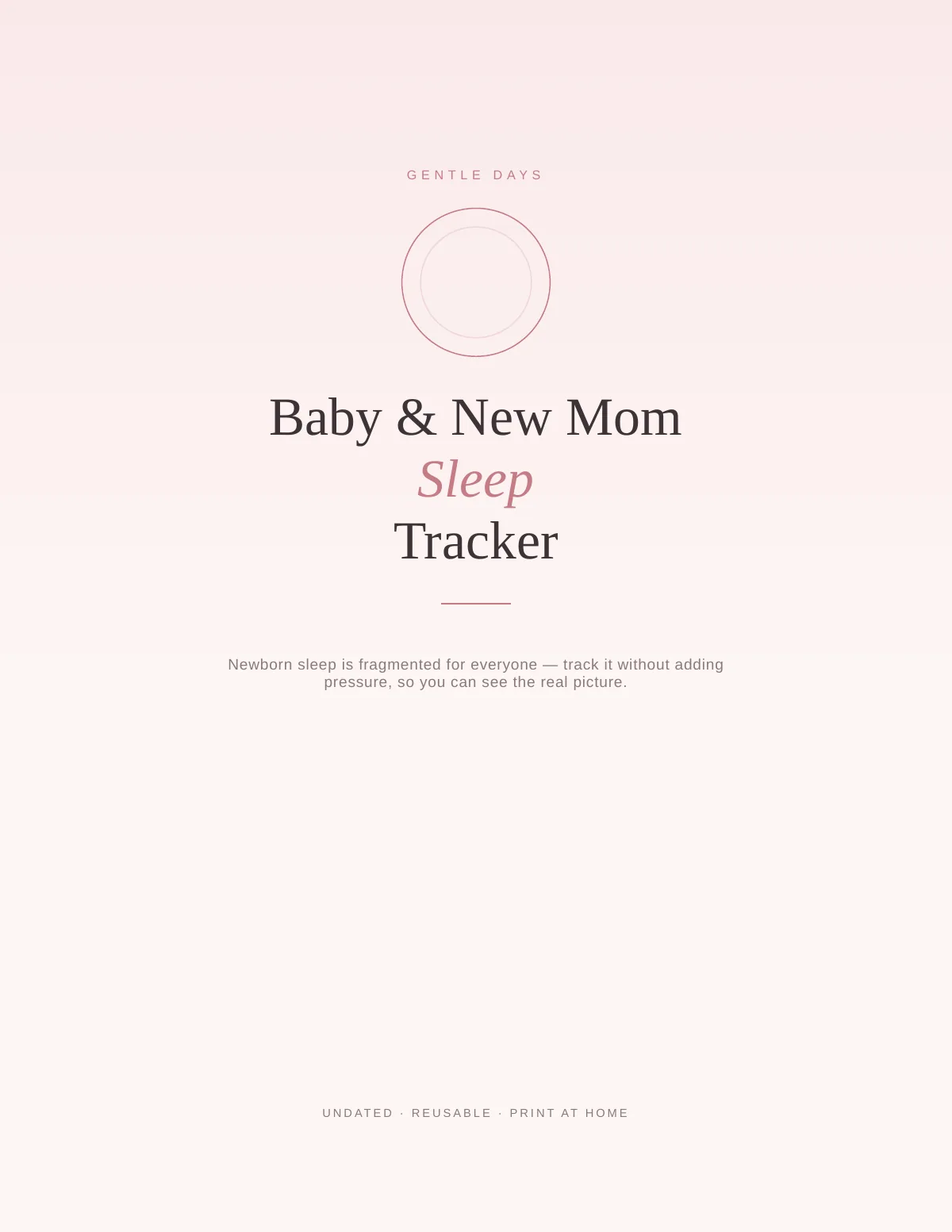 Cover of the Baby Sleep Tracker printable