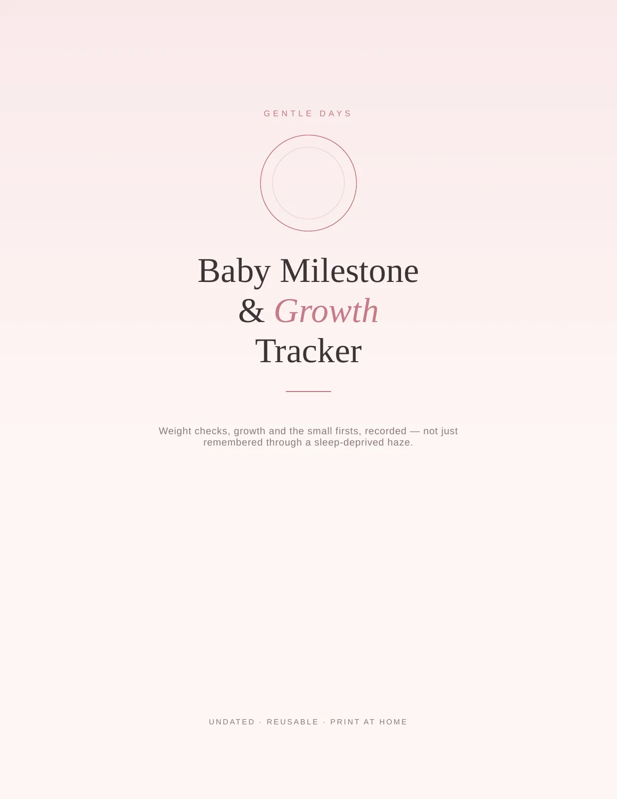 Cover of the Baby Milestone Tracker printable