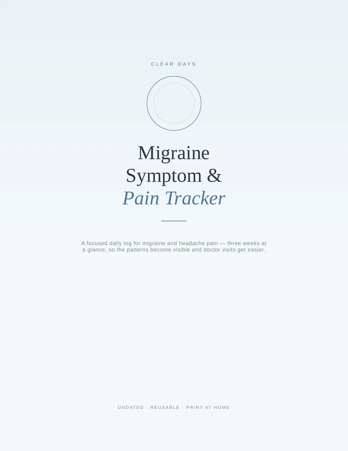 Cover of the Migraine Tracker printable