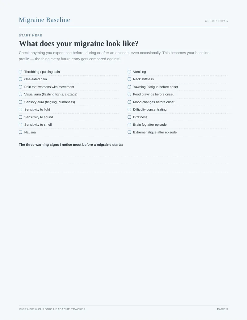 Page 3 of the Migraine & Headache Complete Toolkit