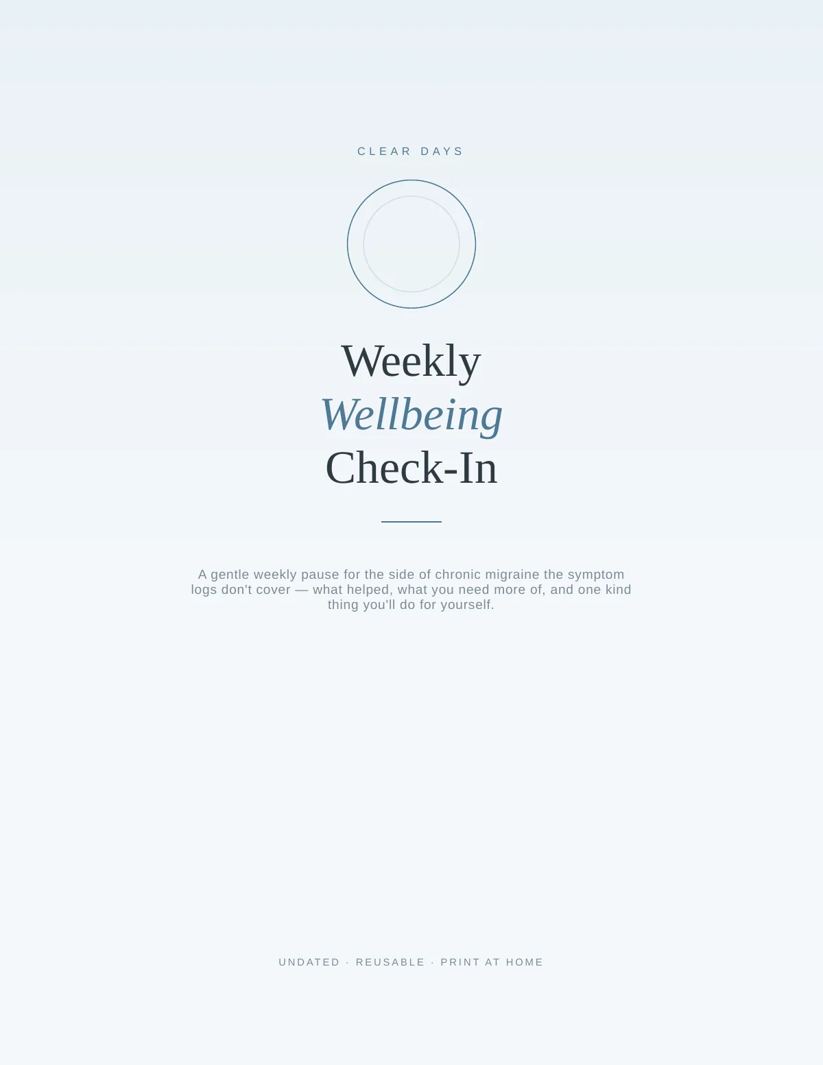 Cover of the Migraine Wellbeing Journal printable