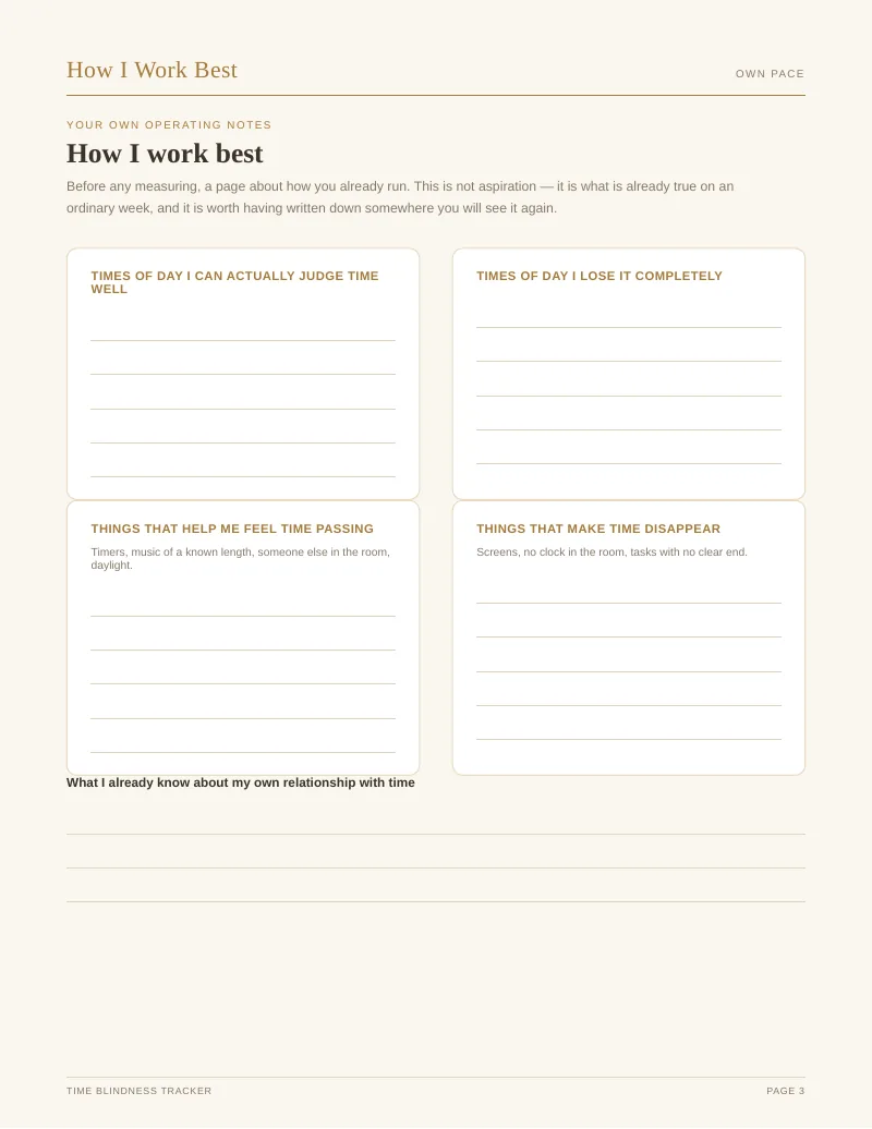 Page 3 of the Time Blindness Tracker