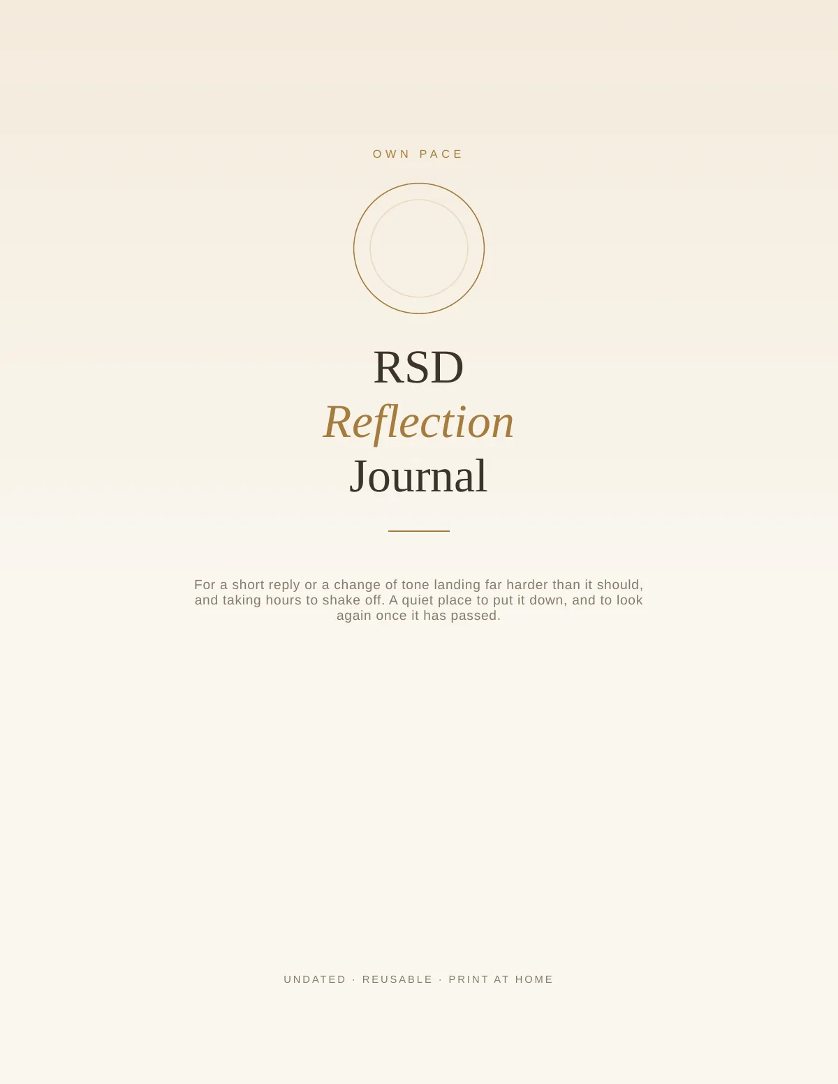 Cover of the RSD Reflection Journal printable