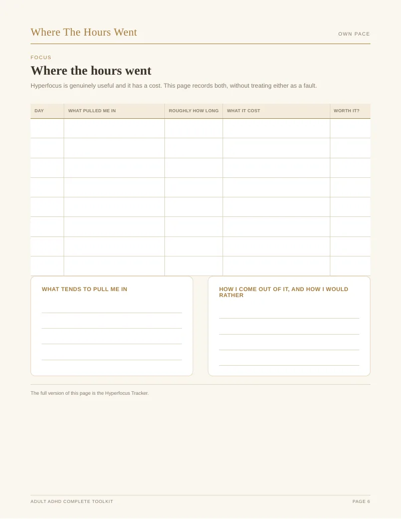 Page 6 of the Adult ADHD Complete Toolkit